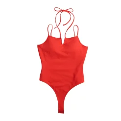 Juniors' SO® Front-Notch Strappy Bodysuit -Cheap SO Store 5521555 ALT5