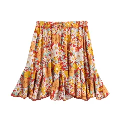 Juniors' SO® Tie-Front Floral Mini Skirt -Cheap SO Store 5521557 ALT5