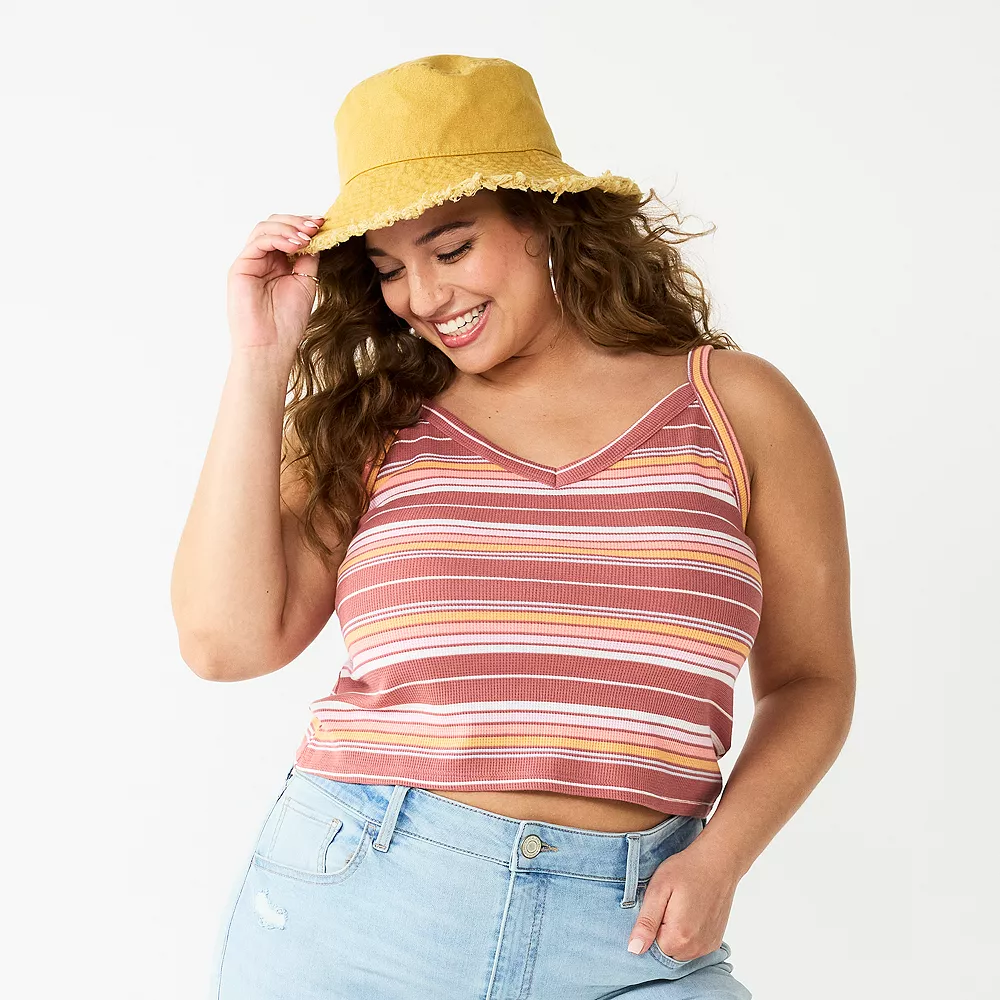 Juniors' Plus Size SO® Cropped Wide-Strap Cami 1 Juniors' Plus Size SO® Cropped Wide-Strap Cami
