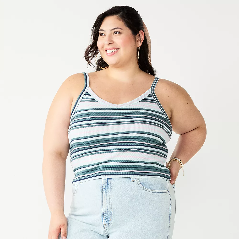 Juniors' Plus Size SO® Cropped Wide-Strap Cami 2 Juniors' Plus Size SO® Cropped Wide-Strap Cami - Image 2