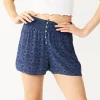 Juniors' SO® Print Button-Front Shorts