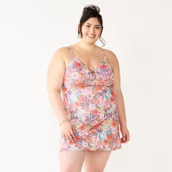 Juniors' Plus Size SO® O-Ring Fit & Flare Mini Dress -Cheap SO Store 5555251 Coral Multi Paisley