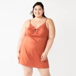 Juniors' Plus Size SO® O-Ring Fit & Flare Mini Dress -Cheap SO Store 5555251 Natural Rose