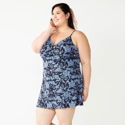 Juniors' Plus Size SO® O-Ring Fit & Flare Mini Dress -Cheap SO Store 5555251 Navy Floral