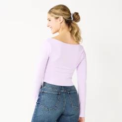 Juniors' SO® Ruched Solid Crop Top -Cheap SO Store 5568479 ALT