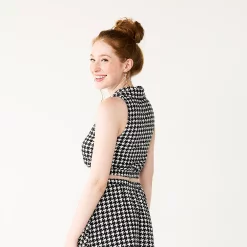 Juniors' SO® Collared Halter Top -Cheap SO Store 5571256 ALT