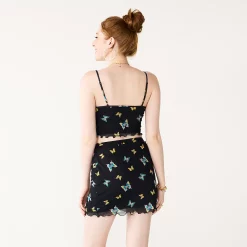 Juniors' SO® Lace Trim Print Cami -Cheap SO Store 5571675 ALT