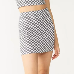 Juniors' SO® High-Rise Mini Skirt -Cheap SO Store 5572658 Black Check