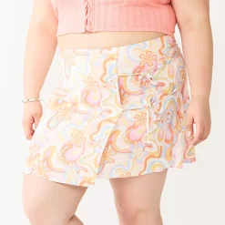 Juniors' Plus Size SO® Double Knot Wrap Mini Skirt -Cheap SO Store 5578084 Multi Floral