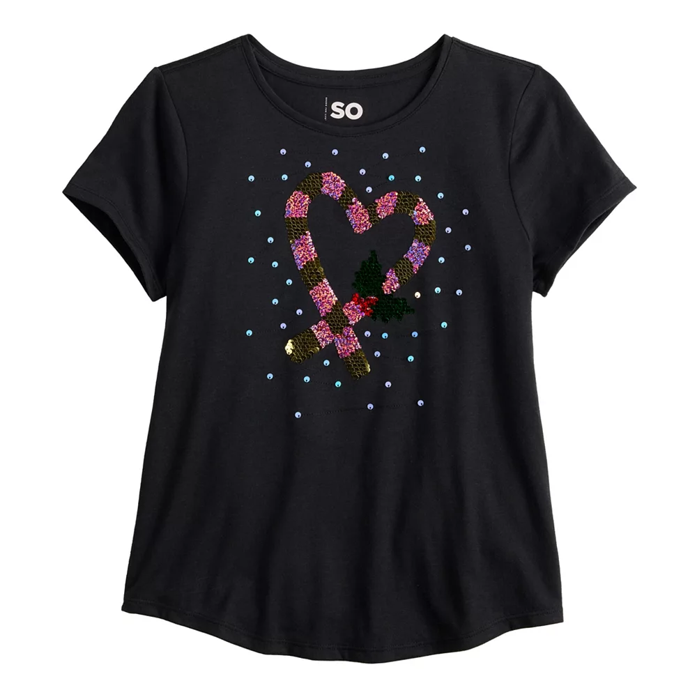 Girls 6-20 SO® Favorite Graphic Flippy Tee in Regular & Plus 22 Girls 6-20 SO® Favorite Graphic Flippy Tee in Regular & Plus - Image 22