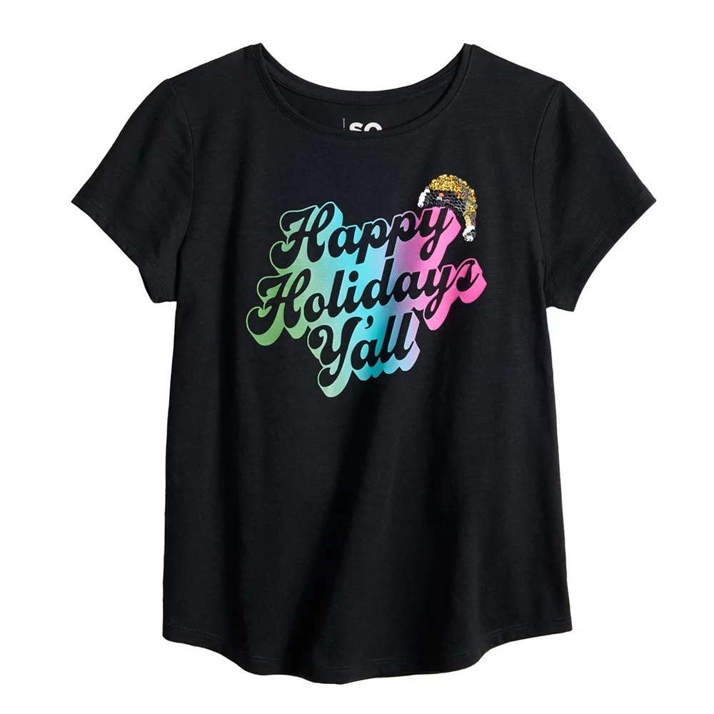 Girls 6-20 SO® Favorite Graphic Flippy Tee in Regular & Plus 32 Girls 6-20 SO® Favorite Graphic Flippy Tee in Regular & Plus - Image 32