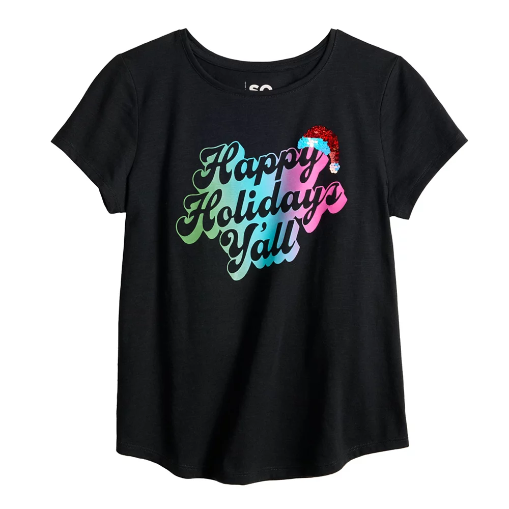 Girls 6-20 SO® Favorite Graphic Flippy Tee in Regular & Plus 14 Girls 6-20 SO® Favorite Graphic Flippy Tee in Regular & Plus - Image 14