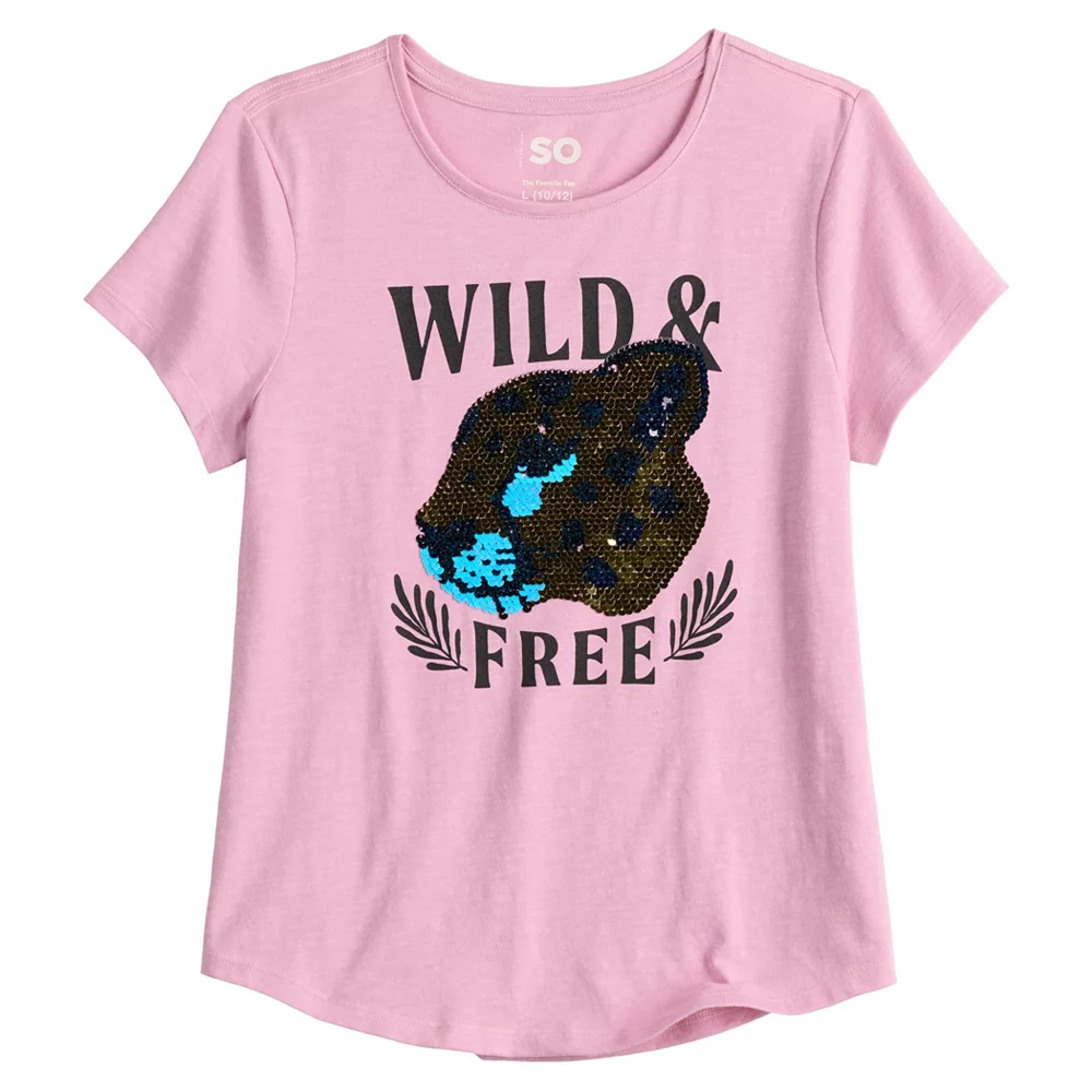 Girls 6-20 SO® Favorite Graphic Flippy Tee in Regular & Plus 3 Girls 6-20 SO® Favorite Graphic Flippy Tee in Regular & Plus - Image 3