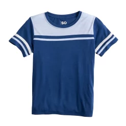 Girls 6-20 SO® Boxy Colorblock Varsity Tee in Regular & Plus -Cheap SO Store 5579287 Blue