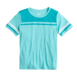 Girls 6-20 SO® Boxy Colorblock Varsity Tee in Regular & Plus -Cheap SO Store 5579287 Island Shores