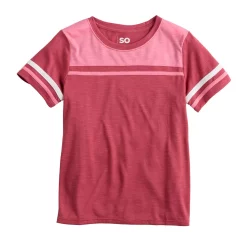 Girls 6-20 SO® Boxy Colorblock Varsity Tee in Regular & Plus