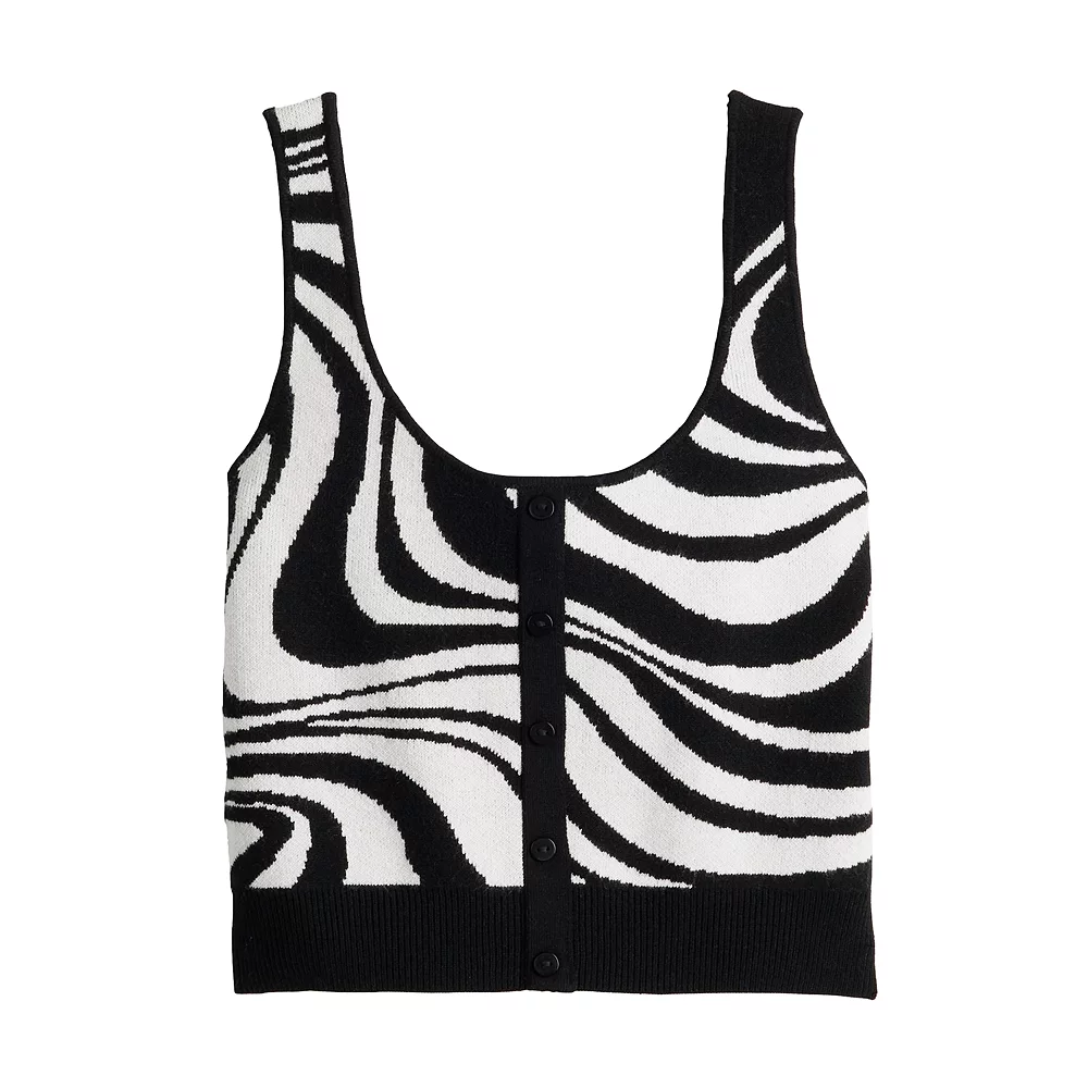 Juniors' SO® Cropped Swirl Sweater Tank 2 Juniors' SO® Cropped Swirl Sweater Tank - Image 2