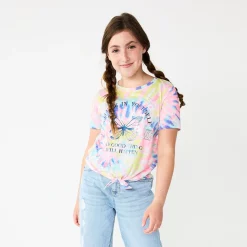 Girls 6-20 SO® Graphic Tie Front Tee in Regular & Plus -Cheap SO Store 5579411 ALT9