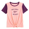 Girls 6-20 SO® Graphic Tie Front Tee in Regular & Plus