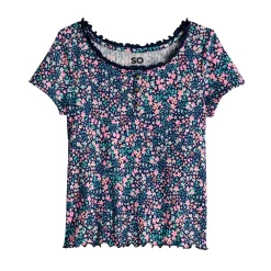 Girls 6-20 SO® Mini Ruffle Henley Tee in Regular & Plus
