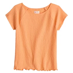 Girls 6-20 SO® Textured Tee in Regular & Plus -Cheap SO Store 5579819 Papaya