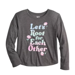 Girls 6-20 SO® Long Sleeve Drop Shoulder Graphic Tee in Regular & Plus -Cheap SO Store 5580024 Root Each Other