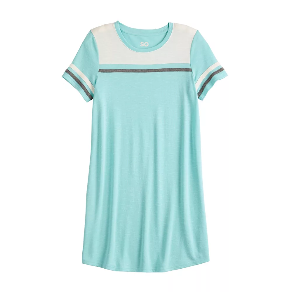 Girls 6-20 SO® Colorblock Varsity Tee Dress in Regular & Plus 3 Girls 6-20 SO® Colorblock Varsity Tee Dress in Regular & Plus - Image 3