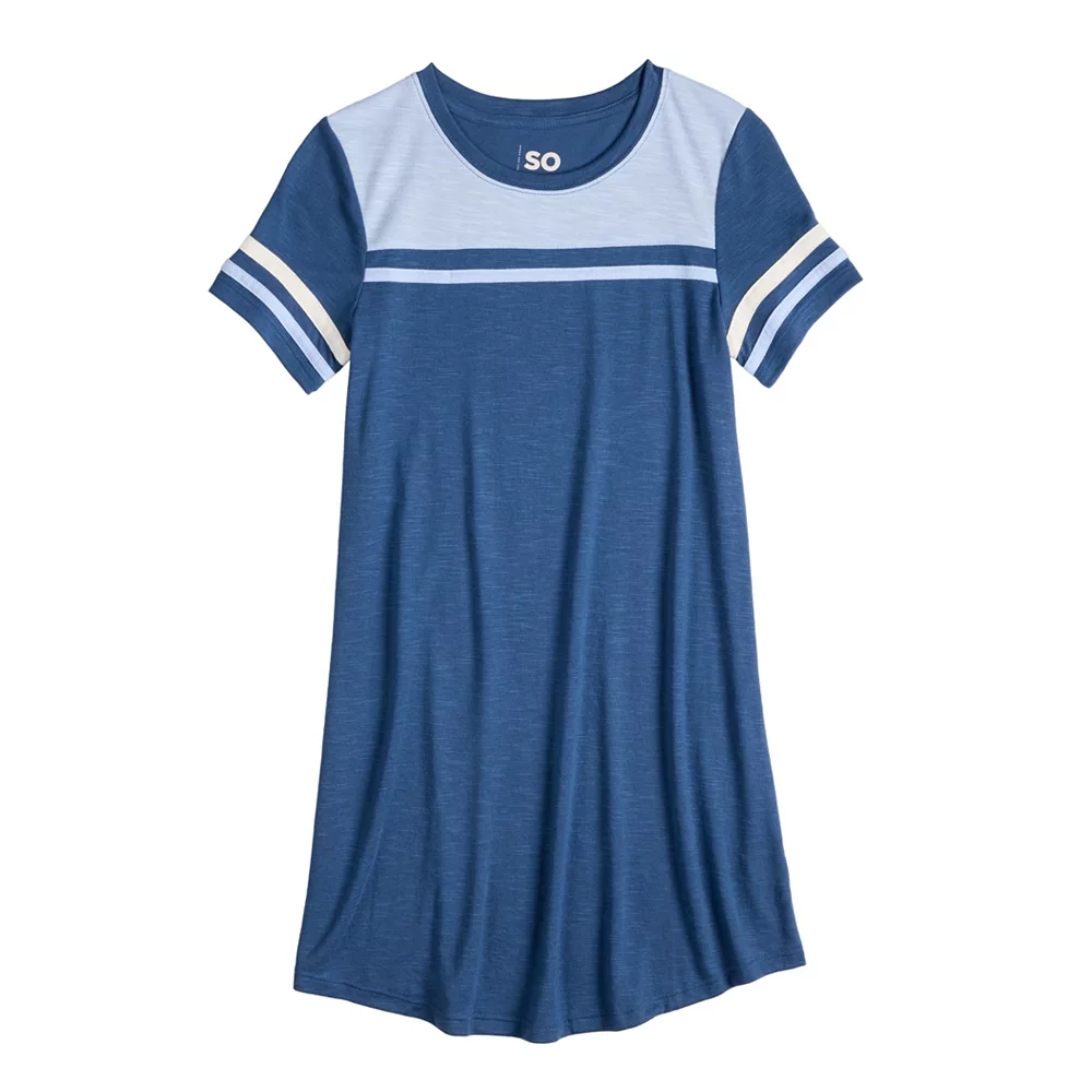 Girls 6-20 SO® Colorblock Varsity Tee Dress in Regular & Plus 6 Girls 6-20 SO® Colorblock Varsity Tee Dress in Regular & Plus - Image 6