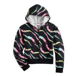 Girls 6-20 SO® Favorite Fleece Full Zip Top -Cheap SO Store 5582933 Black Waves
