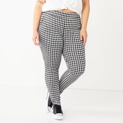 Juniors' Plus Size SO® High-Rise Ponte Leggings -Cheap SO Store 5583886 Gingham