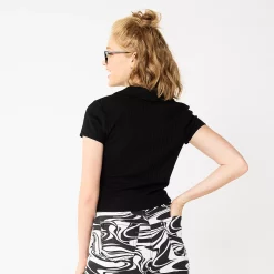 Juniors' SO® Ribbed Front Keyhole Top -Cheap SO Store 5584263 ALT