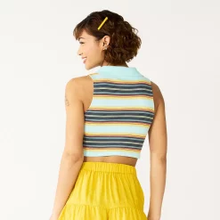 Juniors' SO® Collared Cropped Polo Tank -Cheap SO Store 5585480 ALT