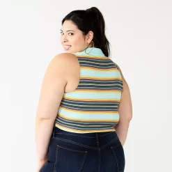 Juniors' Plus Size SO® Cropped Polo Tank -Cheap SO Store 5585623 ALT