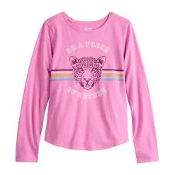 Girls 6-20 SO® Long Sleeve Graphic Tee in Regular & Plus Size -Cheap SO Store 5586016 Pink Tiger