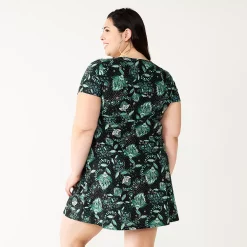 Juniors' Plus Size SO® Cinched Front Fit & Flare Peasant Dress -Cheap SO Store 5586420 ALT