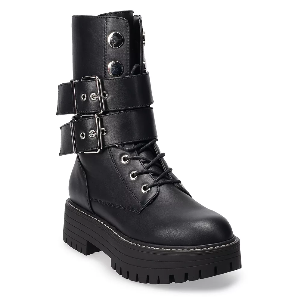 SO® Bookcase Women's Platform Combat Boots 2 SO® Bookcase Women's Platform Combat Boots - Image 2