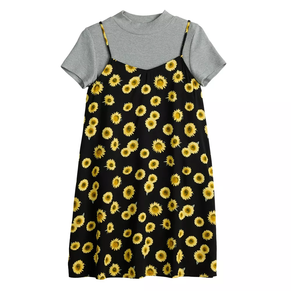 Girls 6-20 SO® Slip Dress & Tee Set in Regluar & Plus Size 1 Girls 6-20 SO® Slip Dress & Tee Set in Regluar & Plus Size