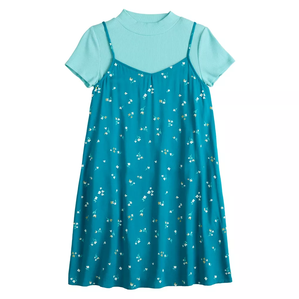 Girls 6-20 SO® Slip Dress & Tee Set in Regluar & Plus Size 2 Girls 6-20 SO® Slip Dress & Tee Set in Regluar & Plus Size - Image 2