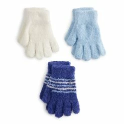 Girls SO® 3-Pack Magic Gloves -Cheap SO Store 5635493 Navy White Light Blue