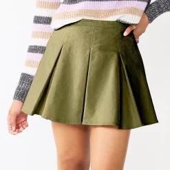 Juniors' SO® Pleated High-Rise Mini Skirt -Cheap SO Store 5636560 Wallace Green Corduroy