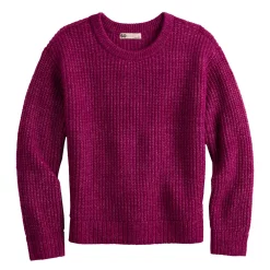 Girls 6-20 SO® Knit Crewneck Sweater in Regular & Plus Size -Cheap SO Store 5653221 Berry