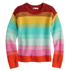 Girls 6-20 SO® Knit Crewneck Sweater in Regular & Plus Size -Cheap SO Store 5653221 Multi Stripe