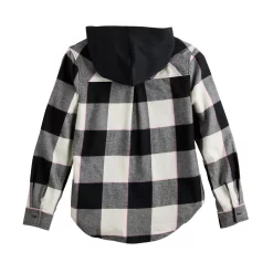 Girls 6-20 SO® Boyfriend Flannel Hooded Shirt in Regular & Plus Size -Cheap SO Store 5653276 ALT