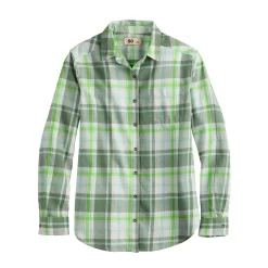 Girls 6-20 SO® Must-Have Flannel Boyfriend Shirt in Regular & Plus Size -Cheap SO Store 5653279 Green Cream