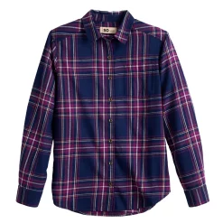 Girls 6-20 SO® Must-Have Flannel Boyfriend Shirt in Regular & Plus Size -Cheap SO Store 5653279 Navy Plaid