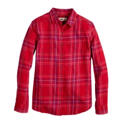 Girls 6-20 SO® Must-Have Flannel Boyfriend Shirt in Regular & Plus Size -Cheap SO Store 5653279 Red Plaid