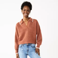 Juniors' SO® Polo Pullover Sweater -Cheap SO Store 5653489 Cinnamon Brown