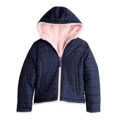 Girls 4-18 SO® Reversible Midweight Jacket -Cheap SO Store 5654820 Navy Pink