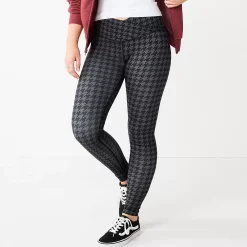 Juniors' SO® High-Rise Crossover Sporty Leggings -Cheap SO Store 5662893 Black Houndstooth