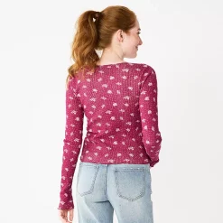 Juniors' SO® Basic Cropped Thermal Tee -Cheap SO Store 5663757 ALT